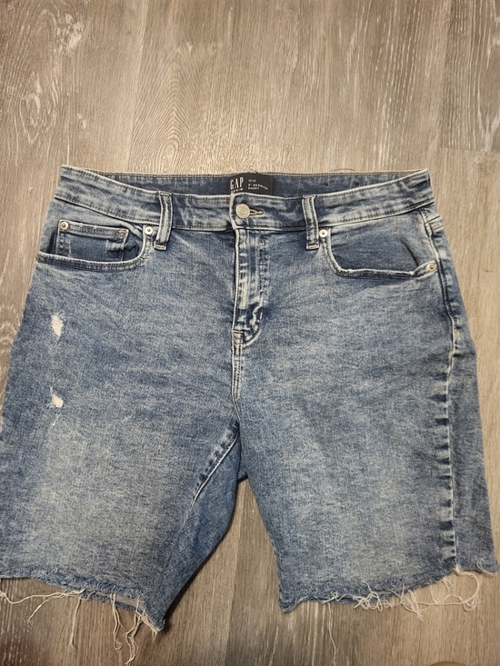 GAP Pants - GAP Women's Light Blue Distressed Denim Bermuda Shorts